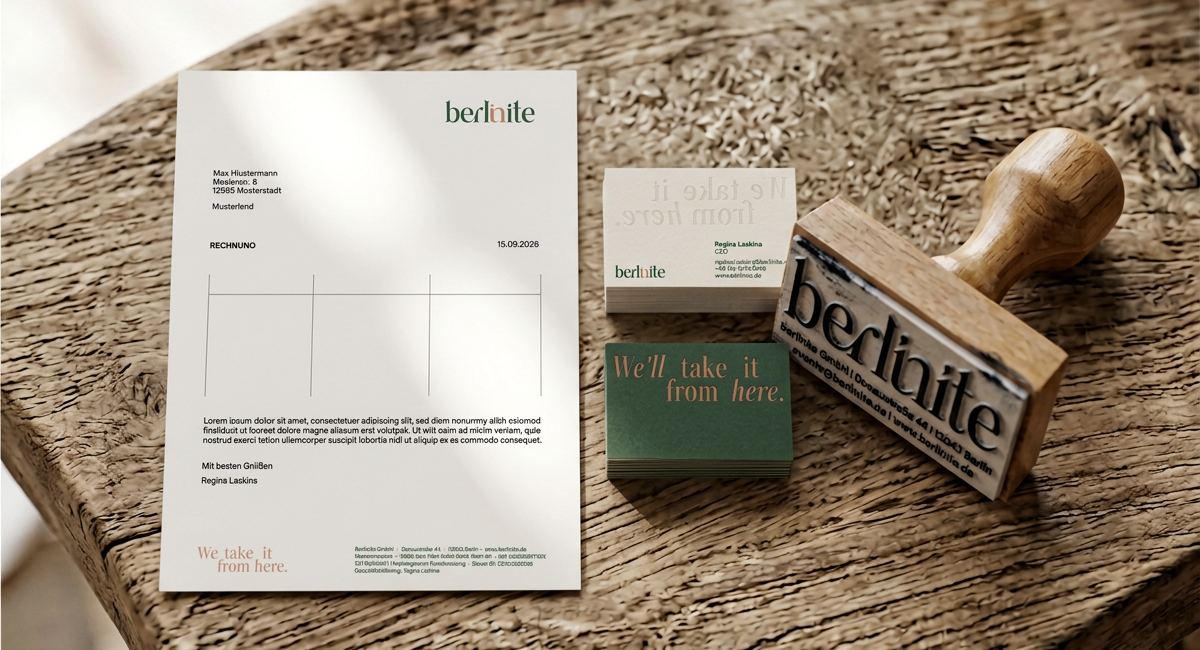 Stationery design for event agency berlinite by Says Who studio