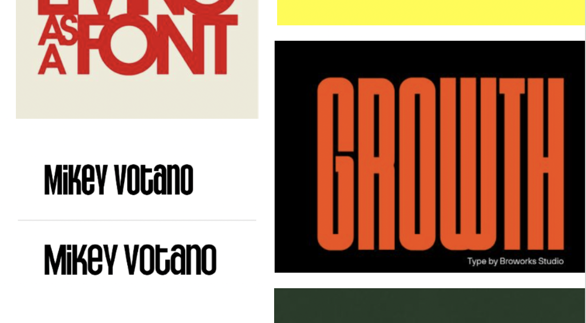 Typography moodboard for Mikey Votano by Says Who studio