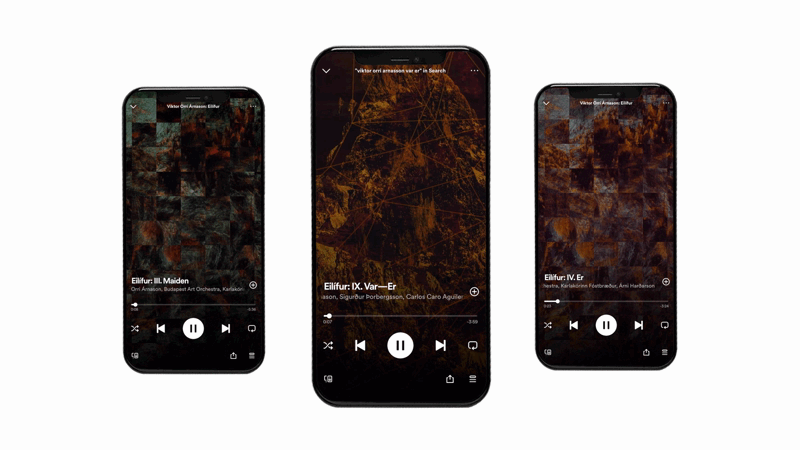 Spotify canvas for Icelandic composer Viktor Orri Árnason by Says Who studio.