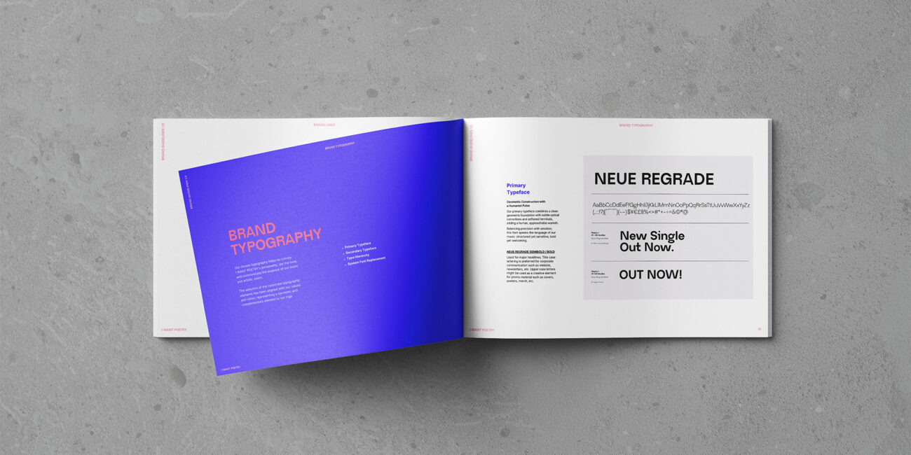 Brand design for indie-pop dup I WANT POETRY by Says Who studio