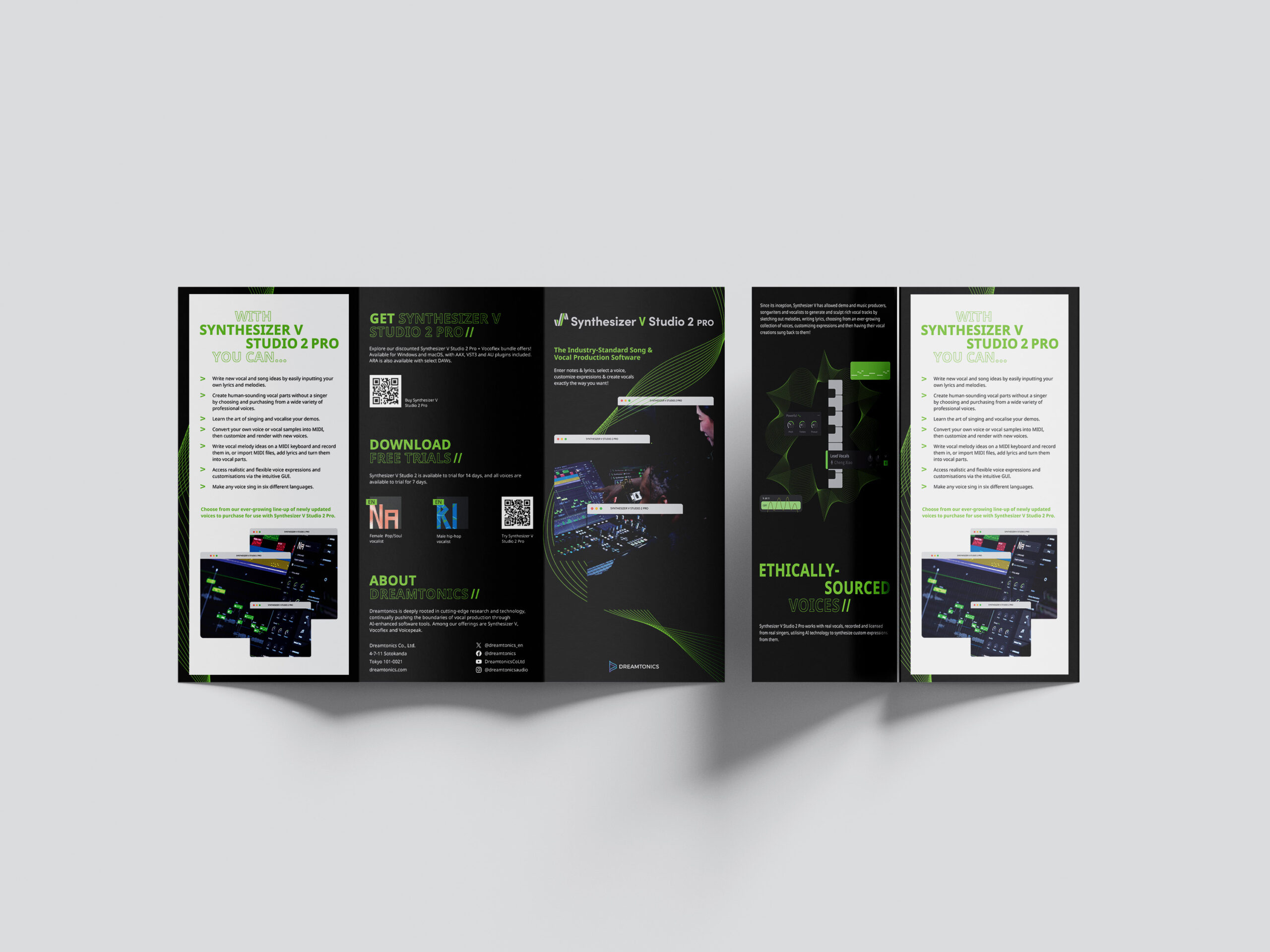 Synthesizer V Studio 2 Pro brochure design for Dreamtonics by Says Who studio